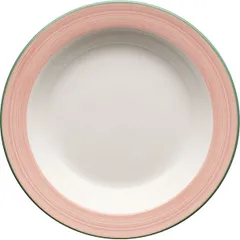 Deep plate “Rio Pink”  porcelain  D=21.5 cm  white, pink.