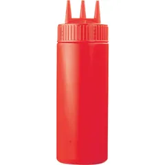 Container for sauces with three spouts plastic 350ml D=7,H=20cm red