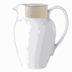 Jug “Chino”  porcelain  1.1 l , H=17.5, L=17 cm  white, beige.