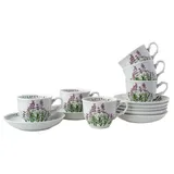 Чайная пара «Лаванда» набор[6шт] фарфор 250мл D=15см белый