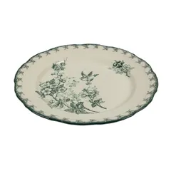 Тарелка «Боярышник» плоская керамика D=225,H=20мм белый,зелен., изображение 2