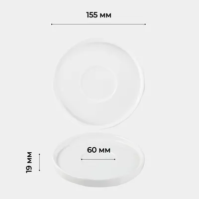 Блюдце «Эггшелл» с бортом фарфор D=155/60,H=19мм белый, Диаметр (мм): 155, изображение 6