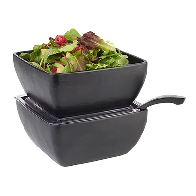 Салатник «Слэйт» пластик 1,5л ,H=9,L=19,B=19см черный, изображение 4