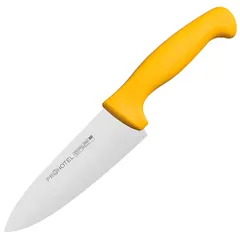 Нож поварской «Проотель» сталь нерж.,пластик ,L=290/150,B=45мм желт.,металлич.