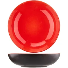 Deep plate (Shala) “Carmine” ceramics D=27cm red,black