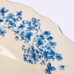 Тарелка глубокая «Фиори» для супа фарфор D=24,H=4см слон.кость,синий, изображение 3