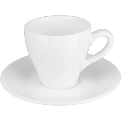 Кофейная пара «Кунстверк» фарфор 70мл D=65/120мм белый, Объем по данным поставщика (мл): 70