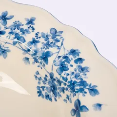 Тарелка глубокая «Фиори» для супа фарфор D=24,H=4см слон.кость,синий, изображение 3