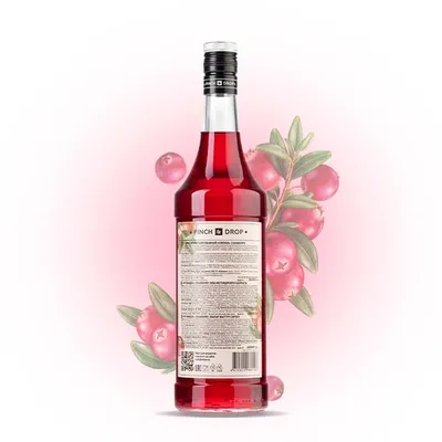 Сироп «Клюква» Pinch&Drop стекло 1л D=85,H=330мм красный, Состояние товара: Новый, Вкус: Клюква, Материал: Стекло, Объем по данным поставщика (мл): 1000, изображение 4