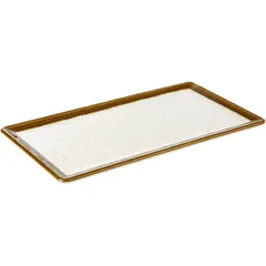 Rectangular serving dish “Artificial stone”  plastic , L=32.5, B=17.6 cm  white, brown.