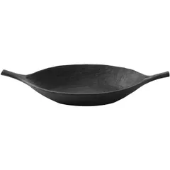 Serving dish “Wylie” oval with handles ceramics ,H=6,L=33,B=20cm black,matte