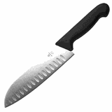 Нож кухонный «Сантоку» сталь,пластик ,L=180,B=65мм черный,металлич.