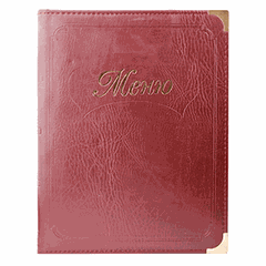 Menu folder A5 leatherette ,L=23.2,B=19cm bordeaux