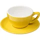 Чашка кофейная «Пур-Амор» фарфор 200мл D=97/50,H=60,L=125мм желт.,белый, изображение 3