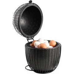 Корзина для яиц полиуретан,металл D=23,H=31см черный