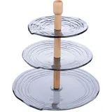 Этажерка «Вело» 3 яруса 32х25х20см стекло,дерево ,H=30см бронз.