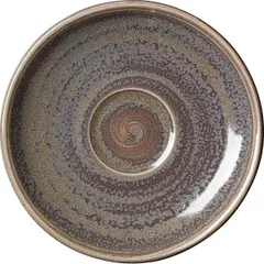 Saucer “Revolution Granite”  porcelain  D=125, H=13mm  gray, brown.