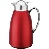 Кофейник «термос» сталь нерж.,стекло 1л ,H=27см красный,серебрян.