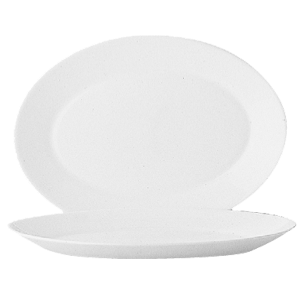 Блюдо «Ресторан» овальное стекло ,H=2,L=32,B=23см белый