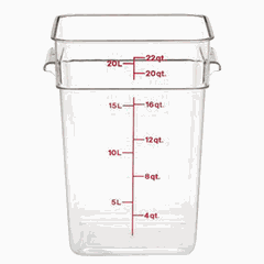 Container for products, graduated  polycarbonate  20.8 l , H=40, L=31, B=25.6 cm  transparent.