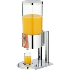 Dispenser for cold drinks  stainless steel  6.5 l , H=60, L=30.5, B=20cm  metallic, transparent.