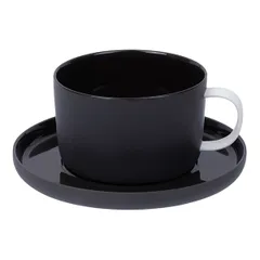 Чашка кофейная «Вейв» фарфор 220мл D=90/80,H=58,L=110мм черный, изображение 3