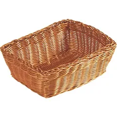 Rectangular wicker bread basket  polyrottan , H=11.5, L=28, B=20cm  brown.