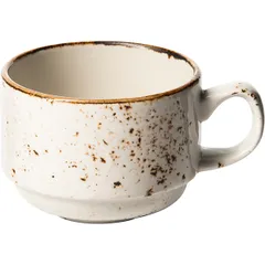 Чашка чайная «Крафт Вайт» фарфор 200мл D=80/44,H=60мм белый,коричнев.