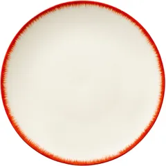 Plate “De” No. 2  porcelain  D=14cm  cream, red