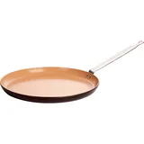 Сковорода для блинов алюмин.,керамика D=28,H=2,L=48см белый,коричнев.