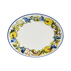 Блюдо сервировочное «Албуфера» овальное фарфор ,L=31,B=24см белый,разноцветн.