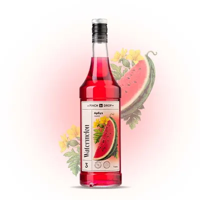 Сироп «Арбуз» Pinch&Drop стекло 1л D=85,H=330мм красный, Состояние товара: Новый, Вкус: Арбуз, Материал: Стекло, Объем по данным поставщика (мл): 1000