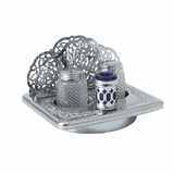 Набор для специй 2 предмета+салфетница и стакан для зубочисток стекло,нерж. ,H=10,L=15,5,B=13,5см пр