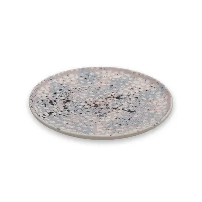 Тарелка «Конфетти»  каменная керамика  D=21,5  серый, розовый  Palmer