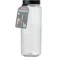 Банка квадратная с крышкой полипроп. 2л ,H=283,L=95,B=95мм прозр.,черный, изображение 2