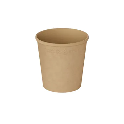Контейнер бумажный OneBowl для супа картон 0,52л D=102/75,H=104мм св.корич., Цвет: Светло-коричневый, Объем по данным поставщика (мл): 520