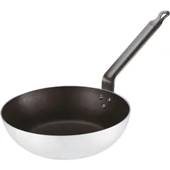 Frying pan aluminium,teflon D=32,H=8,L=57cm black,silver.