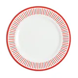 Тарелка «Мезень» Классик Заборчик плоская фарфор D=250,H=22мм белый,красный