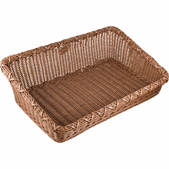 Rectangular wicker bread basket h=9/18cm polirottan ,L=60,B=40cm brown.