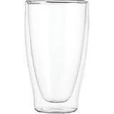 Glass for hot drinks “Prootel” double walls  thermal glass  380 ml  D=8, H=14 cm  clear.