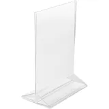 Подставка наст. д/меню А5 прозр.основан. пластик ,H=220,L=155,B=95мм прозр.