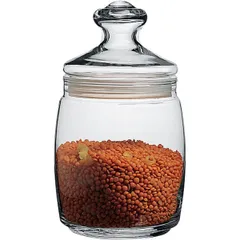 Банка «Чешни» круглая с крышкой стекло,резина 0,92л D=94,H=185мм прозр., изображение 3