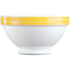 Salad bowl “Brush”  glass  0.51 l  D=13 cm  white, yellow.