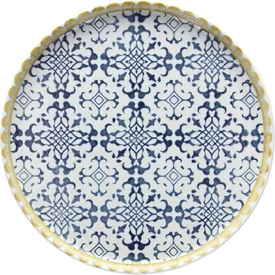 Тарелка «Селинунте» с бортом фарфор D=270,H=25мм синий,белый, Диаметр (мм): 270