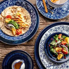 Тарелка «Инк» мелкая фарфор D=25,H=2см белый,синий, изображение 3