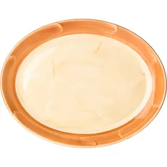 Блюдо «Паприка» овальное фарфор ,H=20,L=300,B=235мм оранжев.,бежев.