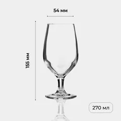 Бокал для пива «Селест» стекло 270мл D=54,H=155мм прозр., изображение 4