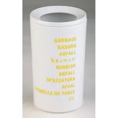 Tabletop trash container  plastic , H=17.5 cm  white