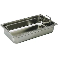 Gastronorm container (2/3) with handles  stainless steel  1.27 l , H=15, L=32.5, B=17.6cm