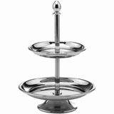 Этажерка 2 яруса для десерта сталь D=16/21,H=22,5см металлич.